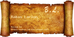 Bakos Larion névjegykártya