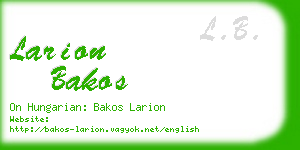 larion bakos business card